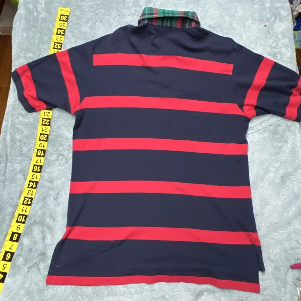 Vintage Polo Ralph Lauren Shirt Men's L Flannel Collar Colorblock Pretty Sm Pony